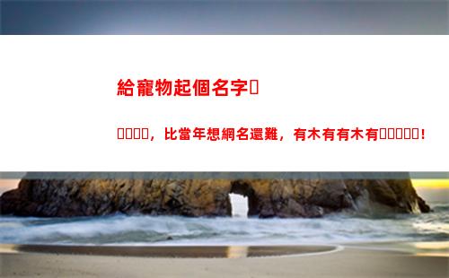 給寵物起個名字，比當年想網名還難，有木有有木有！(給寵物起個名字有型)